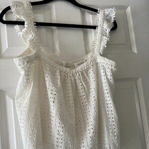 SEZANE Crochet Top with frill